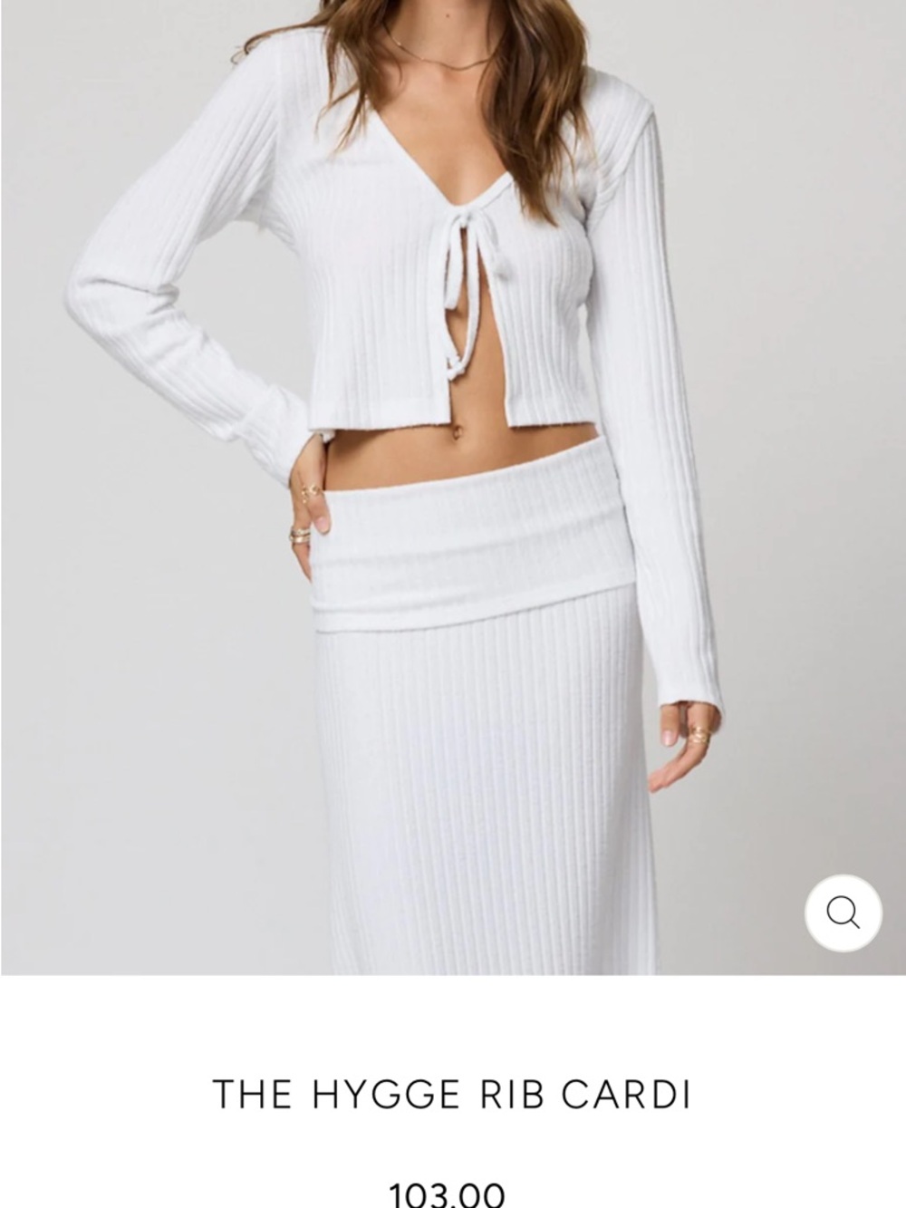 The Hygge Rib Cardi - White